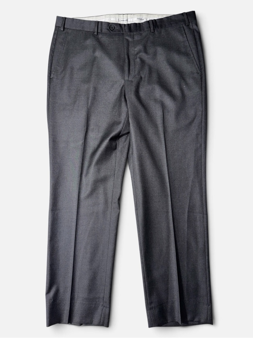 Santorelli mens 38x30 charcoal grey 100% wool Loro Piana fabric dress pants EUC